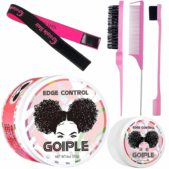 Edge Control Wax for Women Strong Hold Non-greasy Edge Control Smoother Edge Wax, Edge Wax Styling Gel Edge Control for Black Hair No Flaking, White Residue, Shine and Smooth (edge control-6pcs)