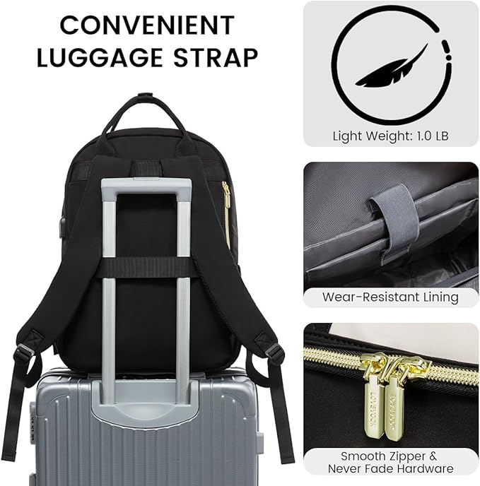 LOVEVOOK 15.6 Inch Laptop Backpack for Women,Fashion Work Travel Backpack,Waterproof Day Pack Purse for Teacher Nurse