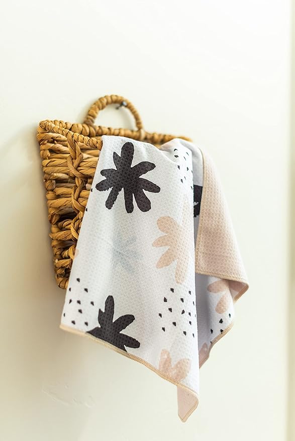 || 3 Pack|| Kitchen Towels || Dish Towels || Tea Towels || Highly Absorbent || Hanging Loop || Dish Cloths || Modern || Designer Prints (Neutrals)