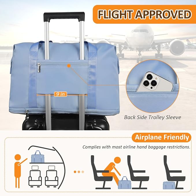 Expandable Travel Duffle Bags Weekender Overnight Bags for Women Men Hospital Bag for Women Labor Delivery with Toiletry Bag Waterproof