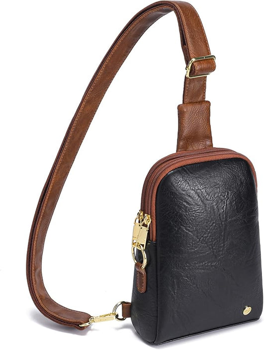 INICAT Travel Small Sling Bag Leather Crossbody Bags for Women Fanny Packs Cross Body Bag for Woman Cross Body Purses