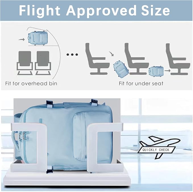 SHRRADOO Travel Laptops Backpack for Women Men, Casual Work Bag 17inch High School College Backpack Airline Approved Backpack for Hiking Business (Light Blue)