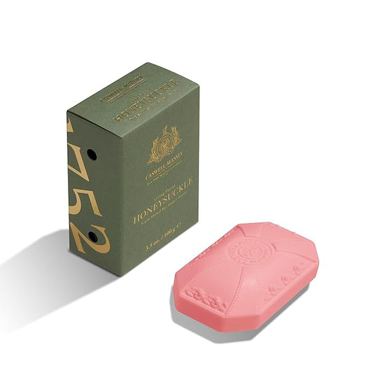 Caswell-Massey Honeysuckle Natural Bar Soap for Women, Moisturizing Body Soap Bar for All Skin Types, Made with Essential Oils & Plant-Based Formula for Soft Skin, 3.5 oz