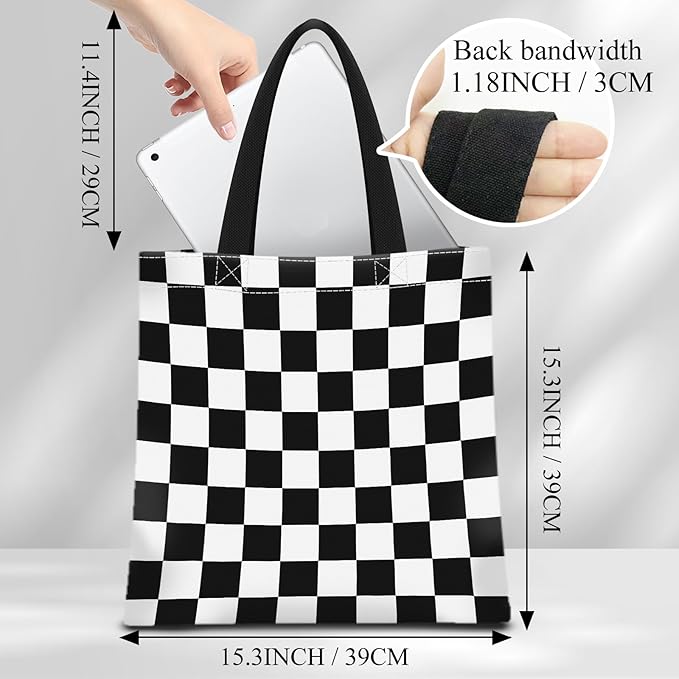 Canvas Tote Bag for Women，Cute Heavy-Duty Shoulder Bag with Zipper Pocket -Travel Tote for Grocery, Gym,Shopping