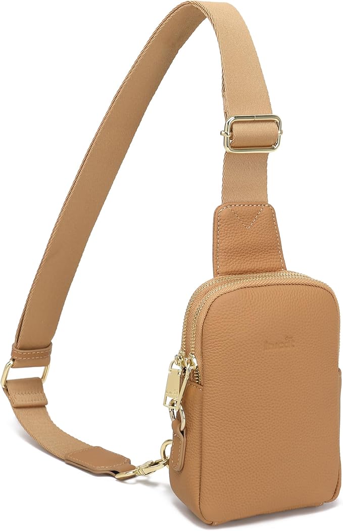 INICAT Travel Small Sling Bag Leather Crossbody Bags for Women Fanny Packs Cross Body Bag for Woman Cross Body Purses