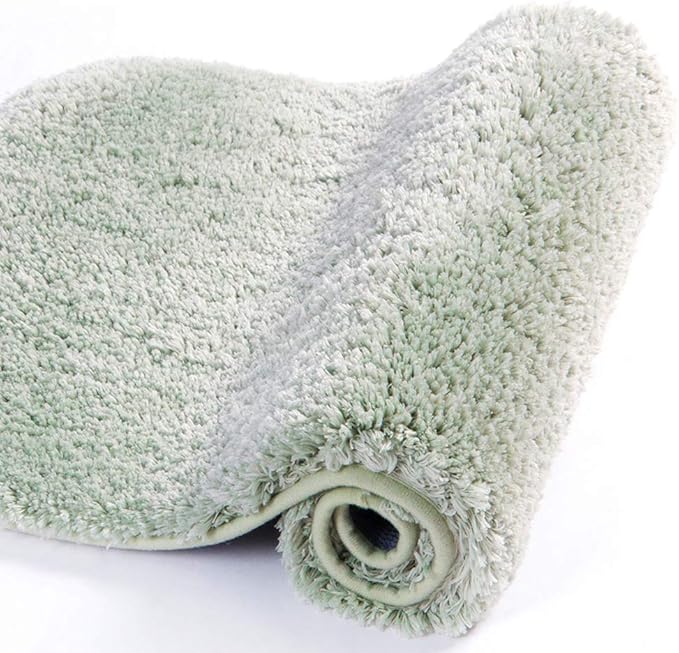 Walensee Large Bathroom Rug (24 x 40, Pale Green) Extra Soft and Absorbent Shaggy Bath Mat Machine Washable Microfiber Non Slip Luxury Floor Mat