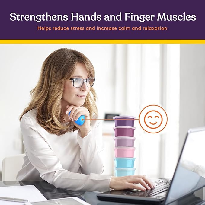 Special Supplies Therapy Putty for Kids and Adults - Resistive Hand Exercise Stress Relief Kit, Set of 6 Strengths, 3 Ounces of Each Putty - Unicorn Colors