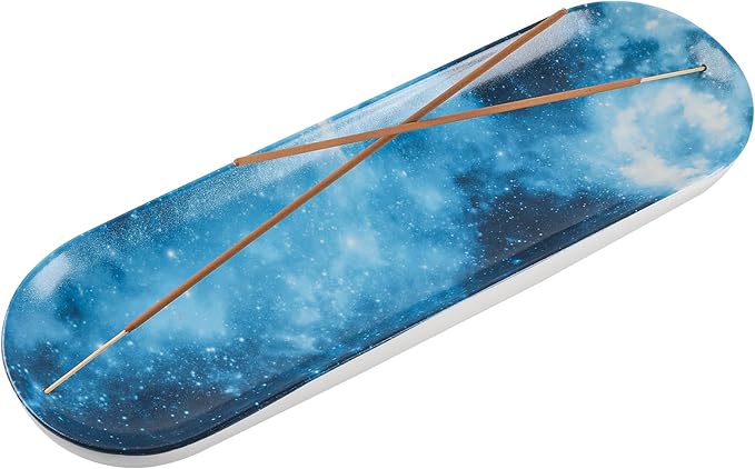 Incense Holder for Sticks, Ceramic Incense Burner with 60 Incense Sticks for Sage Palo Santo, Heat-Resistant Insence-Stick Holder for Backflow Incense Cones Meditation Yoga Spa Room Decor