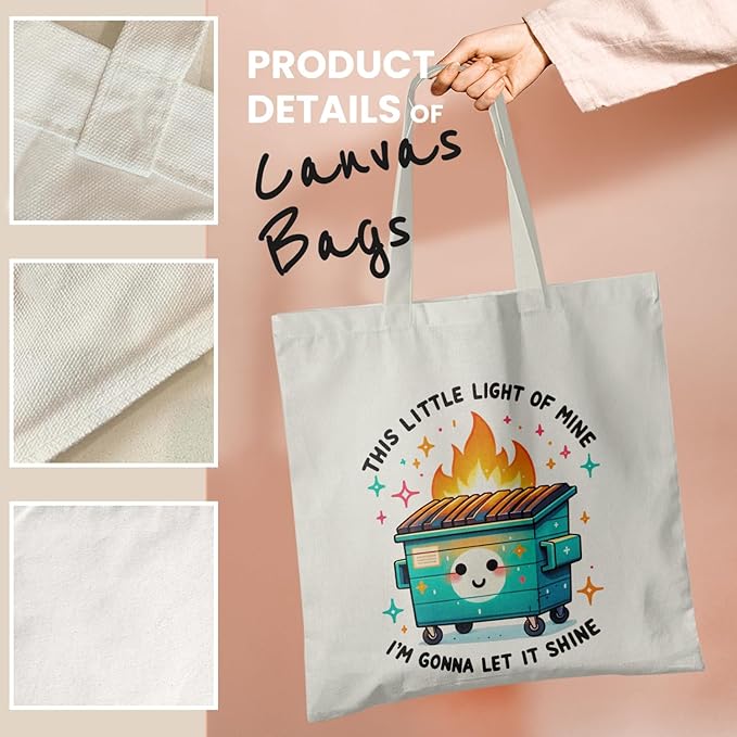 Dumpster Gifts Tote Bag, This Little Light of Mine Dumpster Canvas Tote Bag
