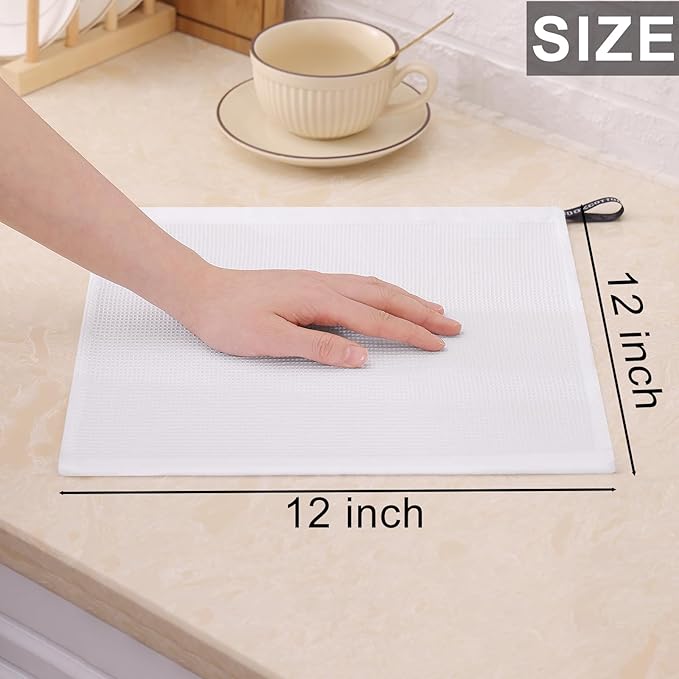 Homaxy 100% Cotton Dish Cloths - Waffle Weave Soft and Absorbent Dish Towels - 6 Pack Quick Dry Dish Rags - 12 x 12 Inches Dishcloths for Kitchen Washing Dishes - Mixed Color