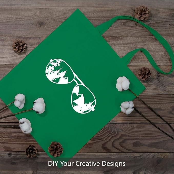 TOPDesign 12-Pack Economical 16"x15" Kelly Green Cotton Tote Bag, Lightweight Medium Reusable Grocery Shopping Cloth Bags, Suitable for DIY, Advertising, Promotion, Gift, Activity