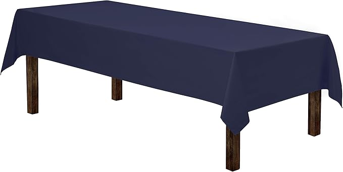 Gee Di Moda Rectangle Tablecloth - 60 x 126 Inch Navy Blue Table Cloth for 8 Foot Rectangle Table - Heavy Duty Washable Fabric - for 8 Ft Buffet Table, Holiday Party, Dinner, Wedding & Baby Shower