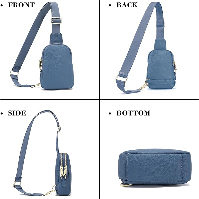 INICAT Travel Small Sling Bag Leather Crossbody Bags for Women Fanny Packs Cross Body Bag for Woman Cross Body Purses