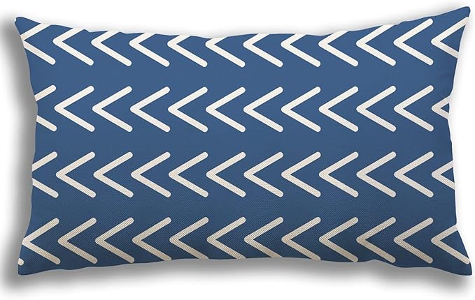 YCOLL Lumbar Pillow Covers 12x20 Set of 4, Modern Sofa Throw Pillow Cover, Decorative Outdoor Linen Fabric Pillow Case for Couch Bed Car, Light Blue