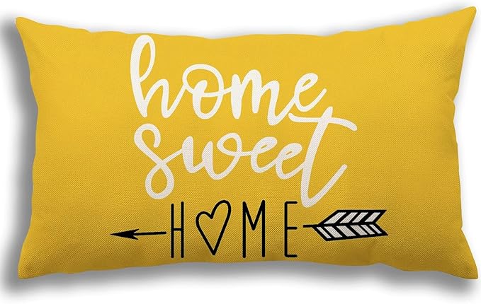 YCOLL Lumbar Pillow Covers 12x20 Set of 4, Modern Sofa Throw Pillow Cover, Decorative Outdoor Linen Fabric Pillow Case for Couch Bed Car, Yellow