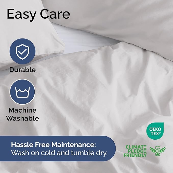 Duvet Cover Full Size Set - Extra Soft Full Size Duvet Cover 80 x 90 with 2 Pillow Shams - Hotel Luxury Easy Care and Fade Free w/Zipper Closures & Ties - Comfy Breathable Bedding Set (French Grey)