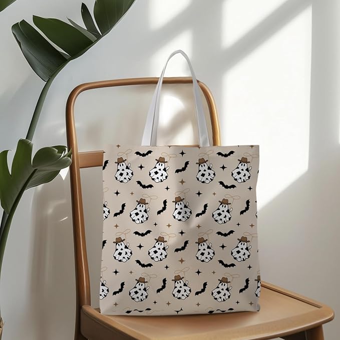 Halloween Tote Bag, Halloween Gifts for Women, Horror Tote Bag, Reusable Grocery Bags Shopping Bags