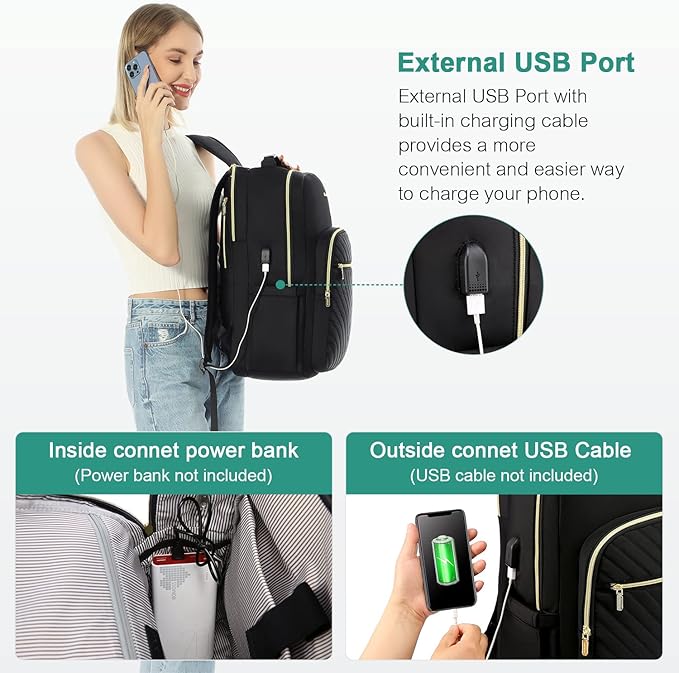 LOVEVOOK Large Travel Backpack Women with 17.3-inch Laptop Compartment, Work Business Computer Carry On Backpack Purse, Hiking Backpack Waterproof Outdoor Sports Rucksack Bag, Black