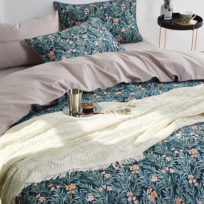 Cupocupa Duvet Cover Set;Duvet Cover Full Bedding Set Fluffy Boho Duvet Cover Set Paisley Floral Bedding Collection Duvet Cover with Pillowcases