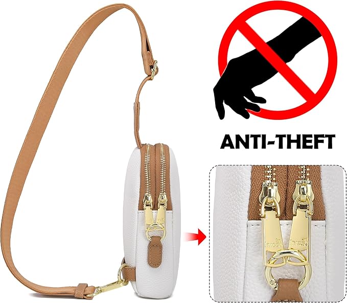 INICAT Travel Small Sling Bag Leather Crossbody Bags for Women Fanny Packs Cross Body Bag for Woman Cross Body Purses