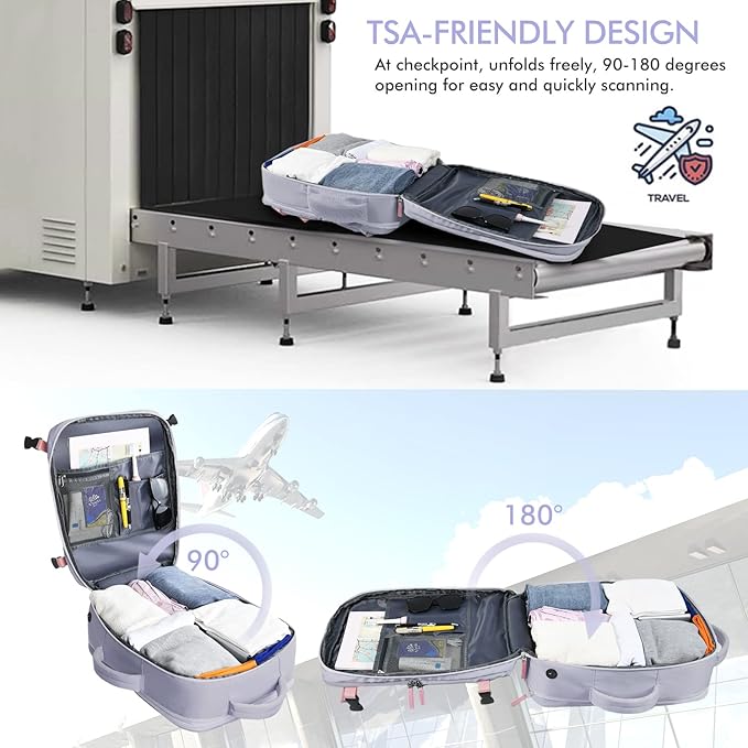 Beraliy Large Travel Backpack For Women, Airline Approved Carry On Backpack, Anti Theft Personal Item Backpack, Waterproof Bag, Casual Daypack Travel Essentials