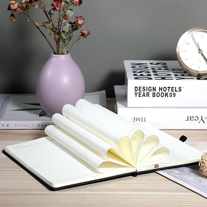 Nextnoid Hardcover Lined Journal Notebook - 120 GSM Thick Paper, A5 Notebook Journal for Men 160 Pages - Perfect for Journaling Notebooks for Work and Note-Taking (Brown,Ruled)