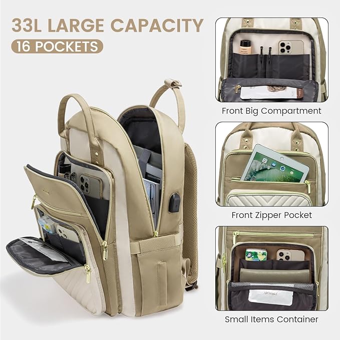 LOVEVOOK 17.3 Inch Laptop Backpack for Women,Fashion Work Travel Backpack,Waterproof Day Pack Purse for Teacher Nurse