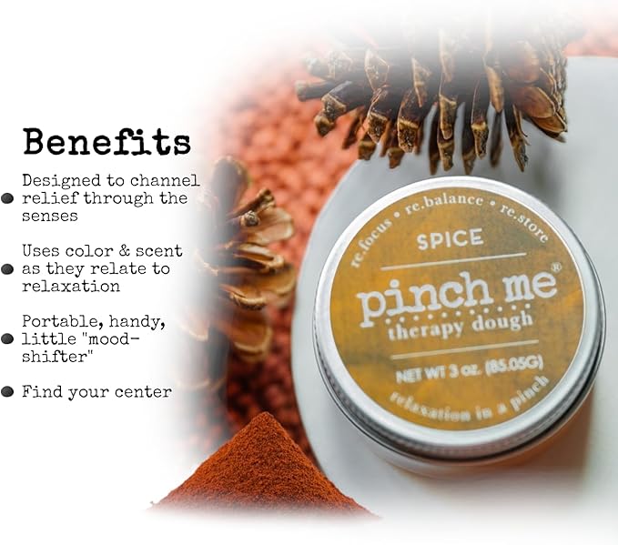 Pinch Me Therapy Dough - Holistic Aromatherapy Stress Relieving Putty - 10 Ounce (Spice)