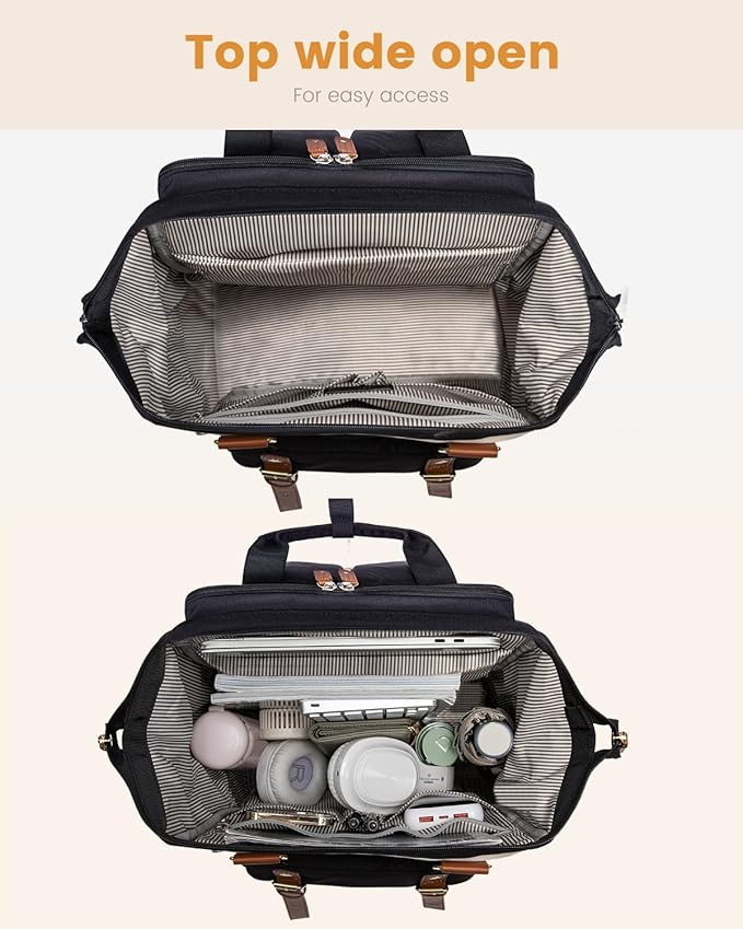 LOVEVOOK Laptop Backpack For Women, Teacher Work Computer Backpack with Laptop Compartment, Nurse Bags Business Laptop Bag Purse, Water-Resistant Travel Back pack College Backpack, 15.6 Inch, Upgraded