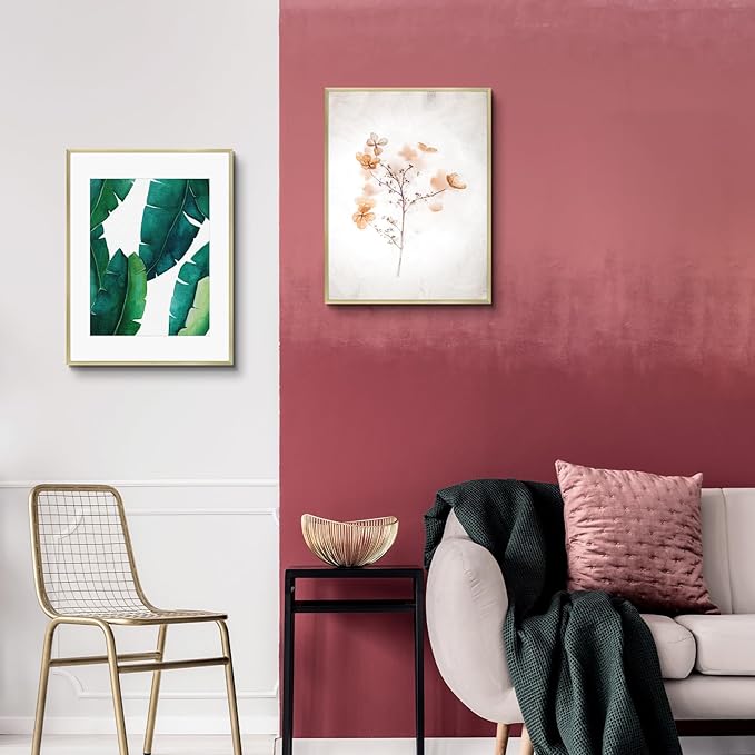 Golden State Art 14x18 Picture Frame 3 Pack - Aluminum Frames with 11x14 Removable Mats & Real Glass, Display 14x18 Posters or 11x14 Photos - Gold Gallery Wall Frames for Home Office Decor