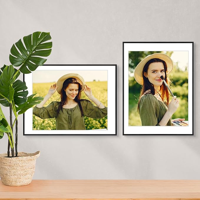 Golden State Art 18x24 Picture Frame 3 Pack - Aluminum Frames with 16x20 Removable Mats & Real Glass, Display 18x24 Posters or 16x20 Photos - Black Gallery Wall Frames for Home Office Decor