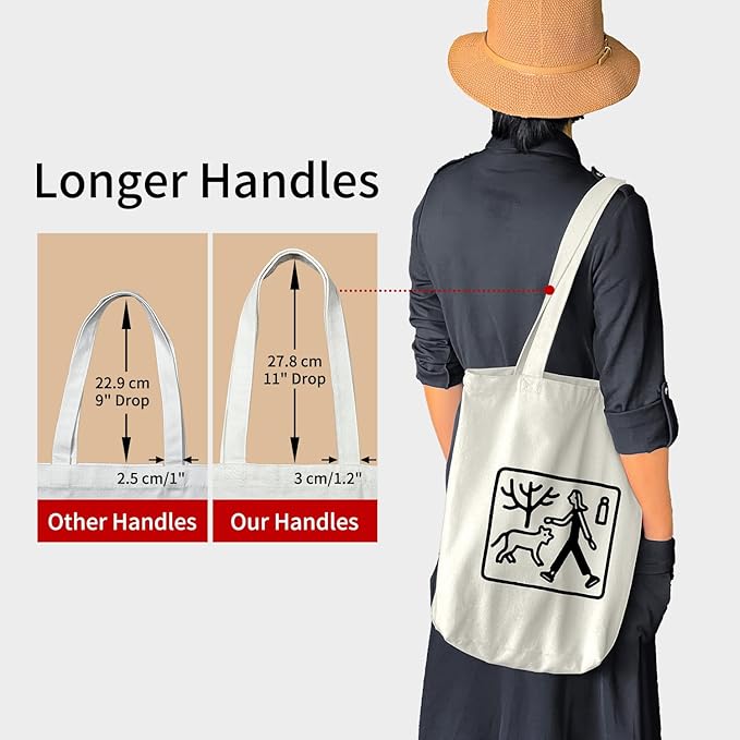 Canvas Tote Bag for Women, Aesthetic Tote Bag with Zipper Pocket for Grocery Travel Work Gift, Canvas Shopping Bag