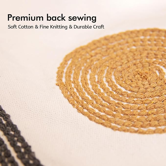 lifein 18x18 Pillow Covers-Throw Pillow Cover,Tufted Boho Jacquard Pillow Covers,Farmhouse Decorative Pillow Cover,Pillow Cases for Gift,Couch,Sofa,Bed,Chair,Living Room,Home Decor(18x18inch)