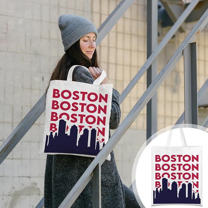 Paterr 4 Pcs City Souvenir Tote Bag-New York Chicago Seattle Los Angeles Boston San Francisco Paris Italy Las Vegas Nashville