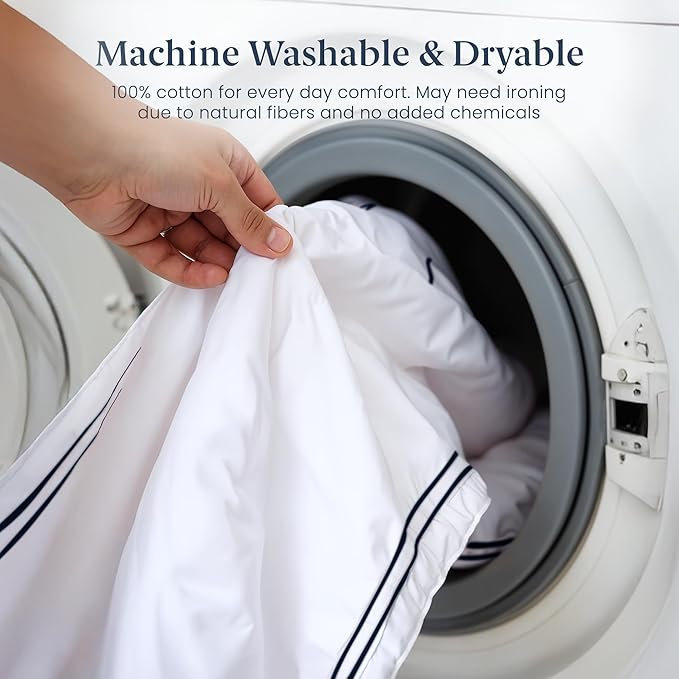 Ella Jayne Duvet Cover Queen Size (3 Pieces), 100% Cotton Percale, Full/Queen, Soft, Breathable & Lightweight, Including Duvet Cover (1 Piece) 90 x 90 Inches with 2 Pillow Shams (Black Design)