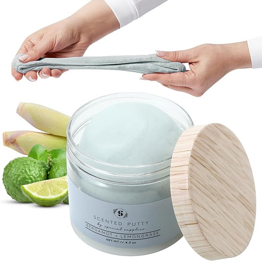 Special Supplies Scented Therapy Putty Dough - Infused with Pure Essential Oils for Aromatherapy and Meditation- Relaxation Gifts for Kids and Adults - Non-Stick (Bergamot + Lemongrass (4.5 oz))