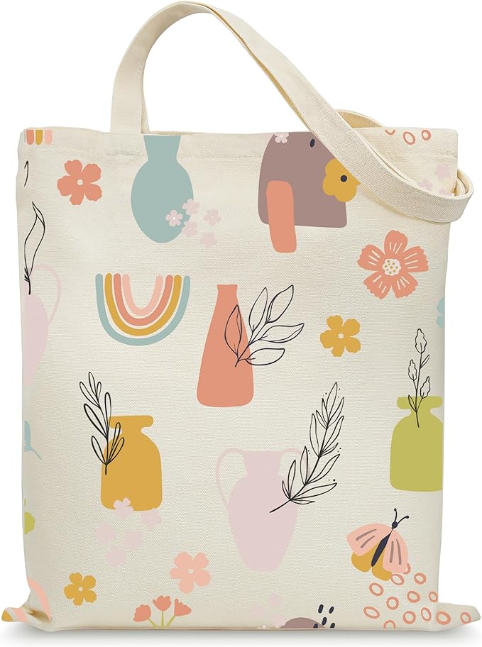 Tote Bag for Women, Canvas Tote Bag with Pockets,Canvas Shopping Bags,Reusable Grocery Bags