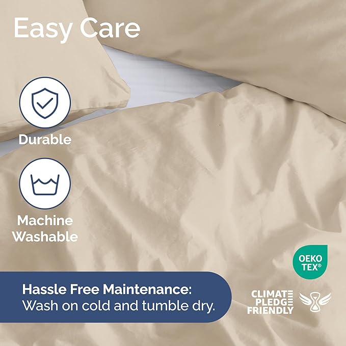 Duvet Cover King Size Set - Extra Soft King Size Duvet Cover 104 x 90 with 2 Pillow Shams - Hotel Luxury, Easy Care and Fade Free with Zipper Closures & Ties - Comfy, Breathable Bedding Set (Wheat)