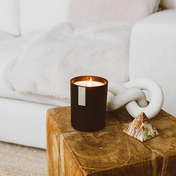 Calyan Wax Co. Soy Wax Candle, Passionfruit + Ginger Scented Candle, 75 Hour Burn Time, Aromatherapy Soy Candles, Non Toxic & Vegan Soy Wax, Black Tumbler Scented Candles, 10.2oz