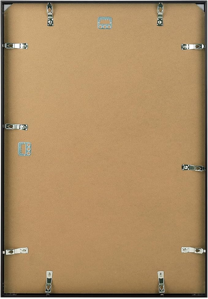 Golden State Art, 16x24 Aluminum Picture Frame, Black Metal Thin Poster Frames for 16 x 24 inch Photo, Acrylic Front, Wall Hook for Horizontal or Vertical Display, 3 Pack