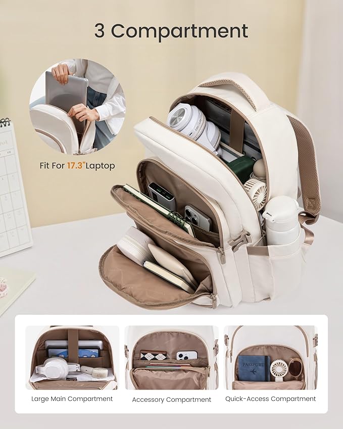 LOVEVOOK Laptop Backpack for Women, 17-Inch Work Backpack, Back to School Bookbag for College Student Teen Girls, Casual Personal Item Travel Bag Business Computer Daypack for Teacher Nurse, Gift