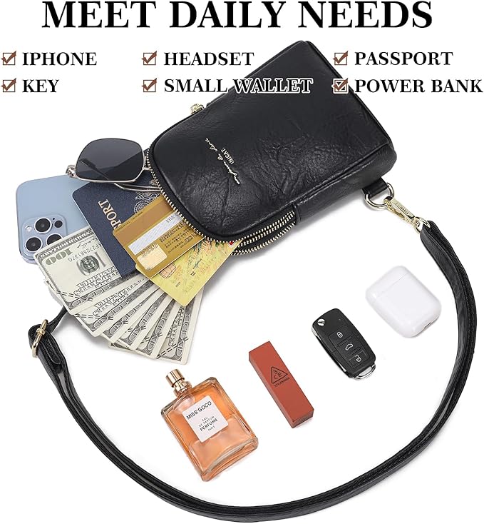 INICAT Travel Small Sling Bag Leather Crossbody Bags for Women Fanny Packs Cross Body Bag for Woman Cross Body Purses