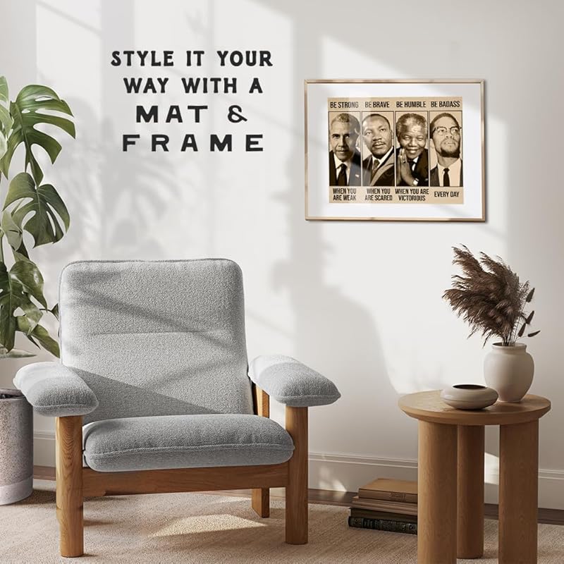 African American Inspirational Wall Art 11x14 - Black History Posters - Inspirational Figures - Black Men Motivational Quotes - Positive Affirmation Office Wall Decor - BLM Culture Art Print