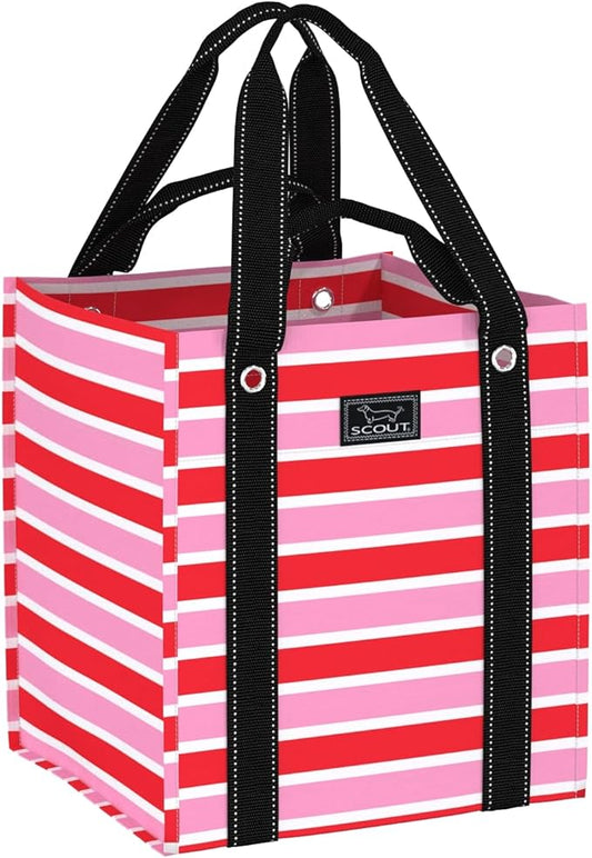 SCOUT Bagette Market Tote - Large Reusable Grocery Bag with Burst-Proof Bottom, Two Sets of Straps, Double Capacity, Folds Flat to Store