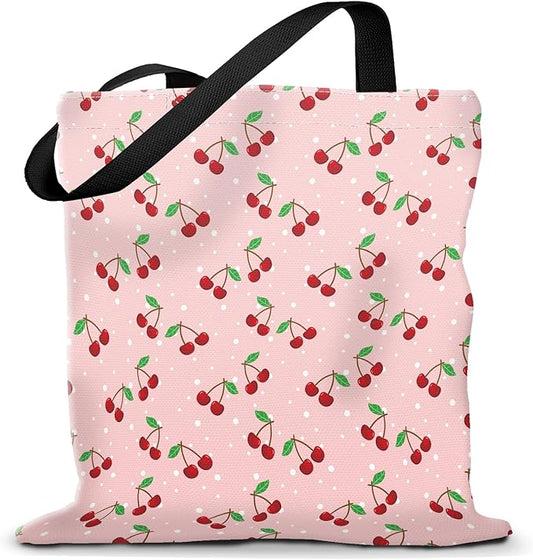 Canvas Tote Bag for Women，Cute Heavy-Duty Shoulder Bag with Zipper Pocket -Travel Tote for Grocery, Gym,Shopping