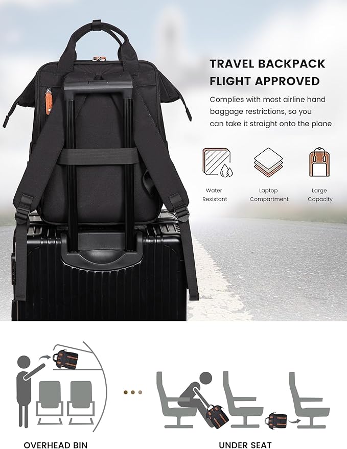 LOVEVOOK Laptop Backpack Women, Teacher Work Backpack with Laptop Compartment, Nurse Bags Computer Backpack Purse for Women Business Travel College Laptop Bag Daypack, 15.6 Inch, Upgraded