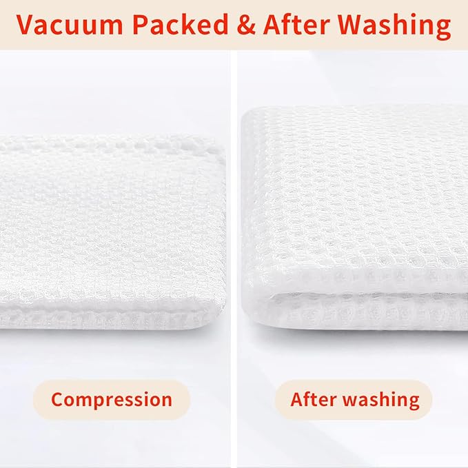 Homaxy 100% Cotton Kitchen Towels and Dishcloths Set, 12 x 12 Inches and 13 x 28 Inches, Set of 12 Bulk Kitchen Towels Set, Ultra Soft Absorbent Dish Cloths for Washing Dishes, White