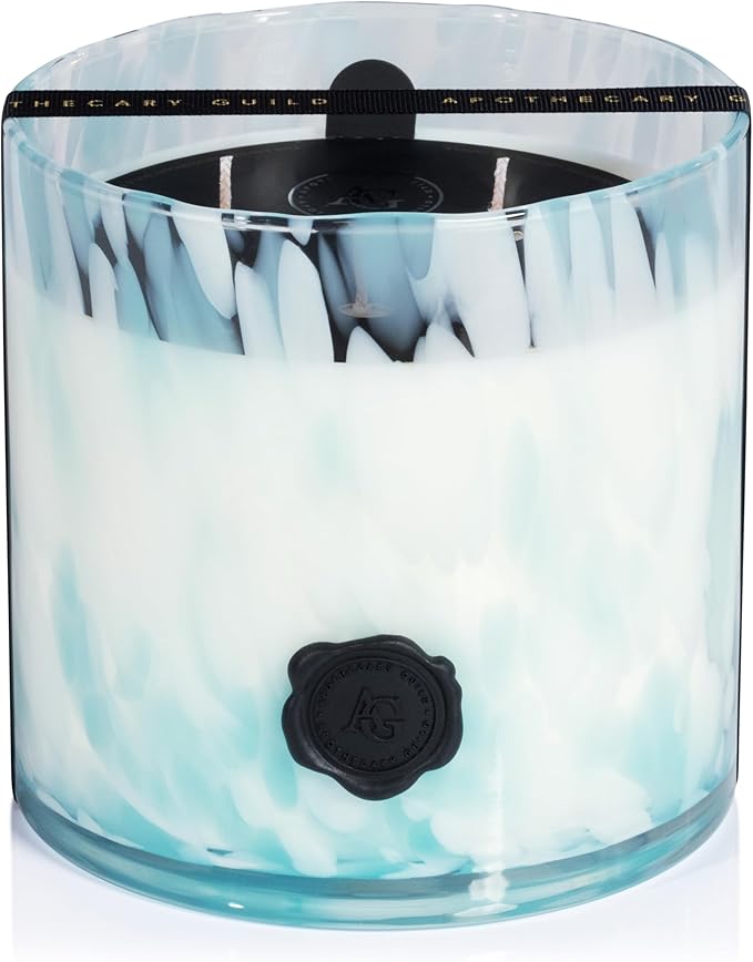 Zodax Apothecary Guild Opal Glass Jar Scented Candle for Home Decor - (#)-Wick Large Candle Ideal for The Home - Makes a Great Gift for Women and Men - Sunset Beach - 50 oz