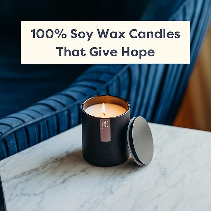 Calyan Wax Co. Soy Wax Candle, Rosewood + Amber Scented Candle, 75 Hour Burn Time, Aromatherapy Soy Candles, Non Toxic & Vegan Soy Wax, Black Tumbler Scented Candles, 10.2oz