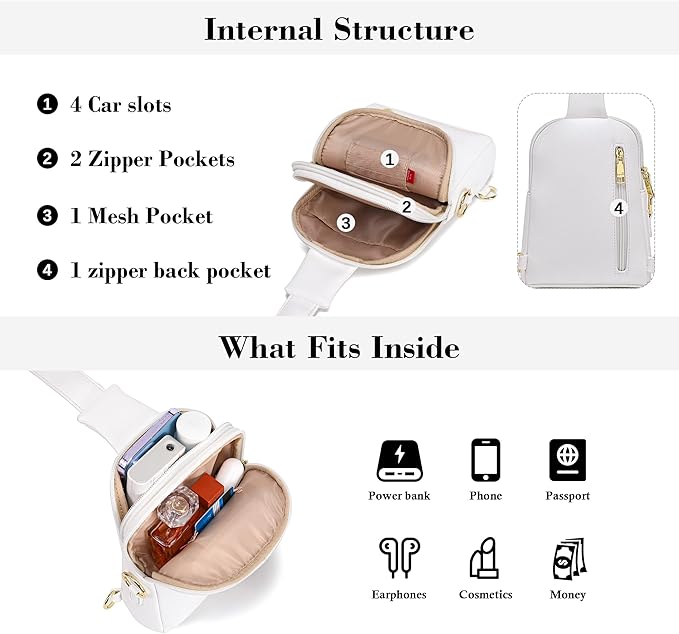 INICAT Travel Small Sling Bag Leather Crossbody Bags for Women Fanny Packs Cross Body Bag for Woman Cross Body Purses